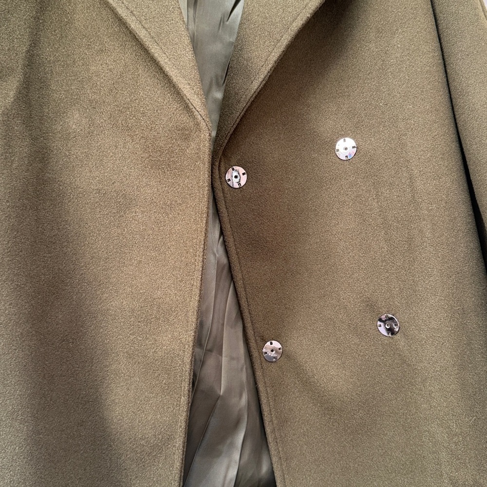 New Olive Green Women's Pea Coat Size Medium - Picture 5 of 9